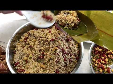 Learn to Wrap Joong (Zongzi 粽子) from my sister (Chinese Sticky Rice Wrapped in Bamboo Leaves)