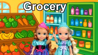 Download lagu Grocery store!  Elsa & Anna toddlers are shopping - Barbie dolls mp3