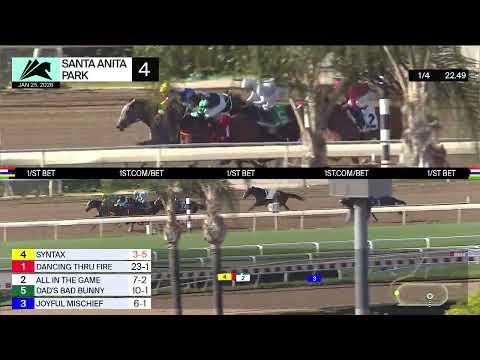 Syntax wins Race 4 on Sunday, January 25 at Santa Anita Park