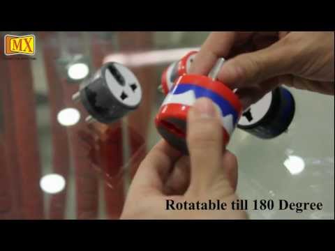 How to use a rotatable universal conversion 3 pin plug