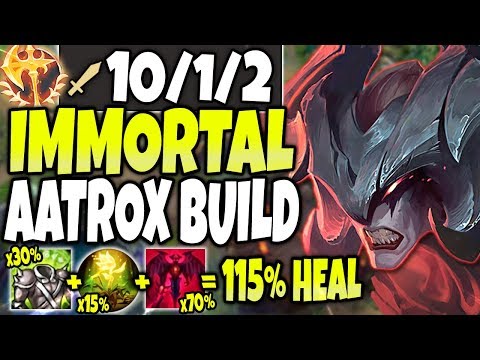 IMMORTAL AATROX 🔥 157+% MAX HEAL AATROX BEST SEASON 10 BUILD - LoL Top Lane Aatrox s10 Gameplay