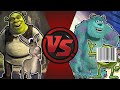SHREK And DONKEY Vs SULLEY And MIKE Shrek Vs Monsters Inc Cartoon Fight Club Rematch