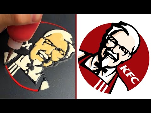 Fast Food Logos Pancake Art: McDonalds, KFC, Taco Bell, SubWay