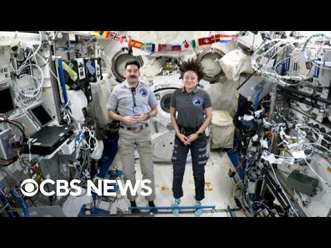 NASA astronauts on their monthslong expedition on the International Space Station