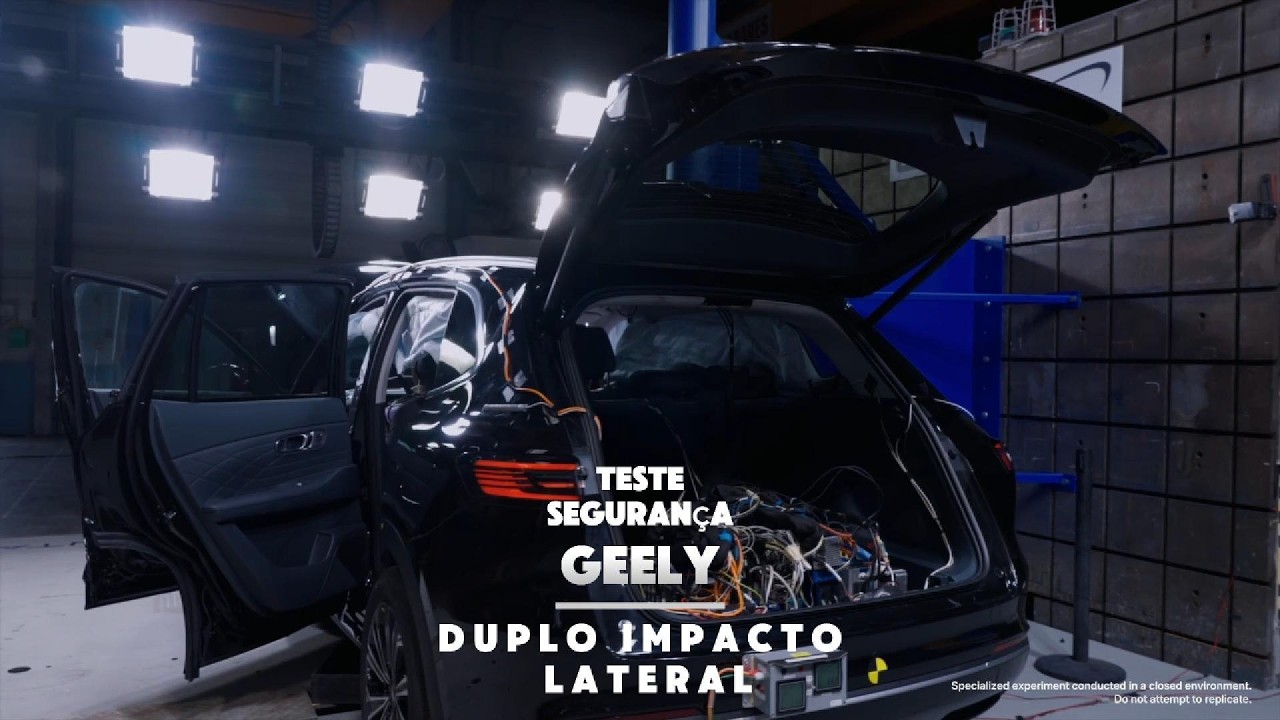O teste de segurança que vai além da Euro NCAP: Geely STARRAY EM-i enfrenta duplo impacto lateral
