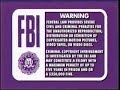 1997 Disney FBI Warning Screens Violet Variant
