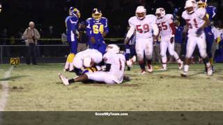 preview picture of video 'Charles City's Jequan Carroll holds on to ball after helmet to helmet hit'