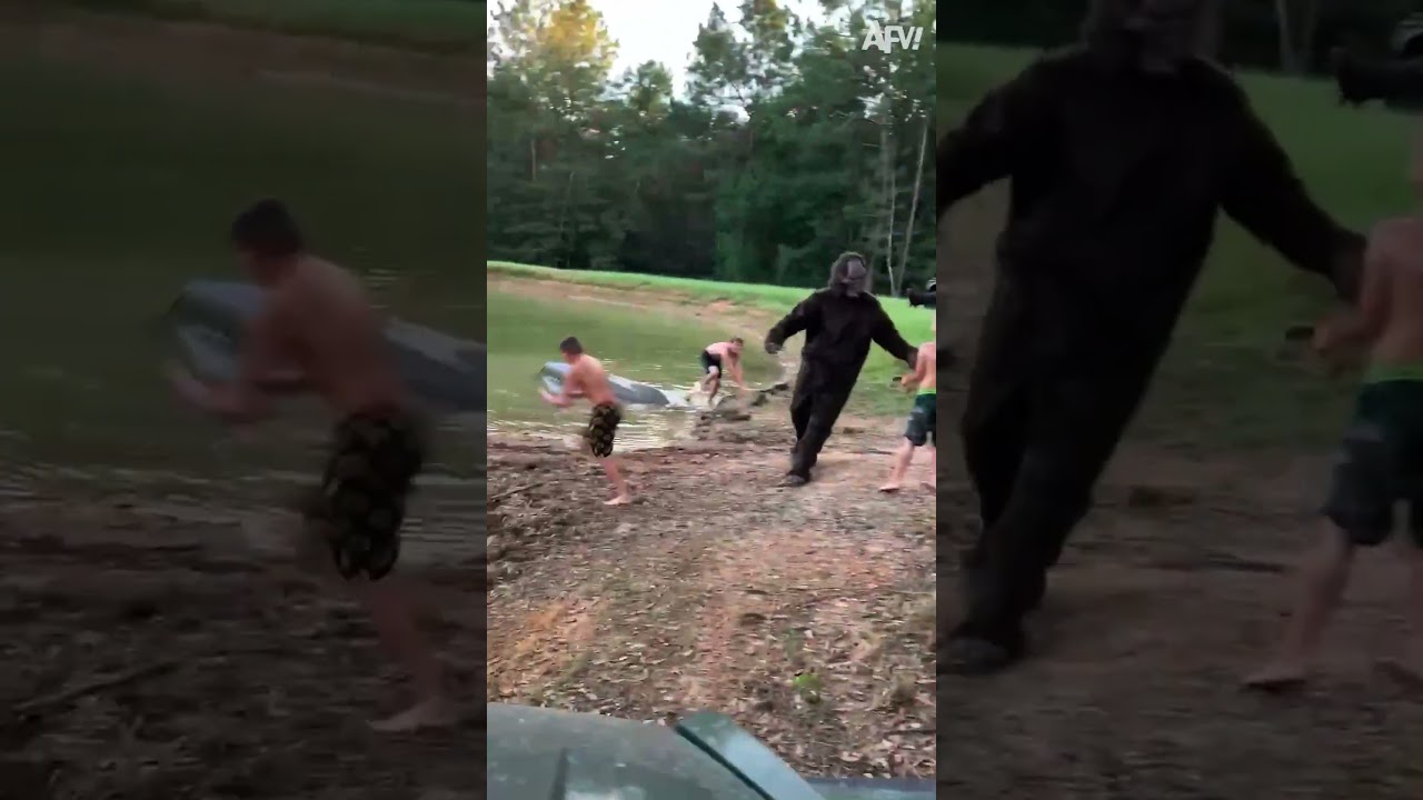 Bigfoot caught on camera!! 🤣 #afv #prank #bigfoot