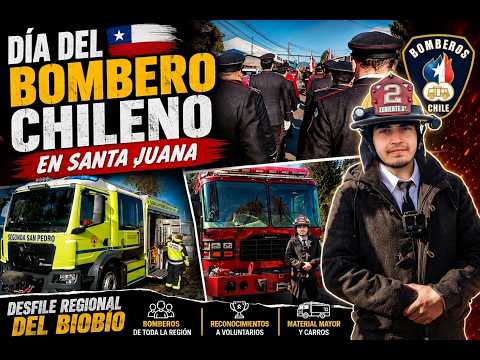 Día del Bombero Chileno | Así fue el Desfile Regional del Biobío en Santa Juana 🚒