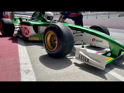 John Hope Bryant drives an F1 car for the first time in Dubai