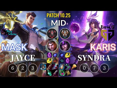 RNW Mask Jayce vs GEN Karis Syndra Mid - KR Patch 10.25
