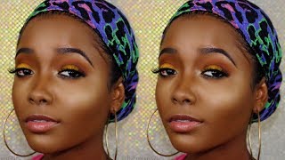 Dark Skin Summer SunSet Makeup ft Juvia's Place🍫