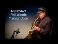 Au Privave-Phil Woods' (Eb) Transcription. Transcribed by Carles Margarit