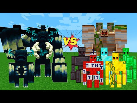 Warden vs All Golems | Epic Mob Battle (Who Wins?)