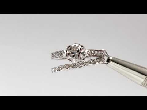 1.60ctw Round Brilliant Solitaire Diamond Engagement Ring Antique Style