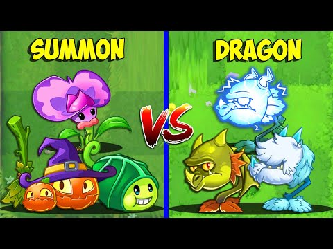 Team 3 SUMMON vs DRAGON Plants - Who Will Win? - PvZ 2 Team Plant vs Team Plant