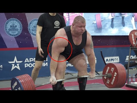 SCARY Bicep Tear! Pavlo Nakonechnyy Deadlift 415 kg / Giant from Ukraine