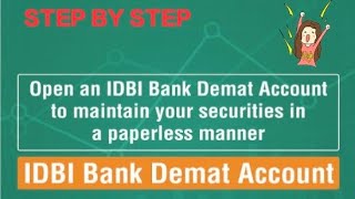IDBI demat Account Opening| How to Open demat Account in IDBI Bank | IDBI Demat Review |