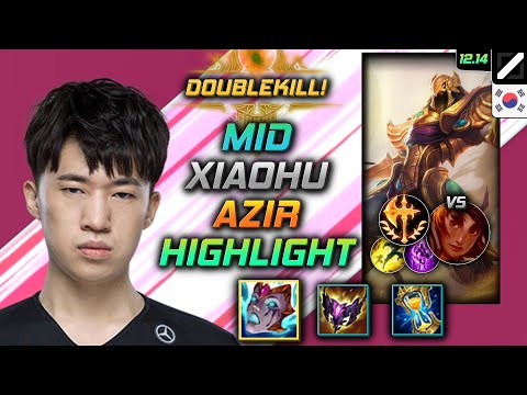 Xiaohu Mid Azir Liandry's Anguish Conqueror - Xiaohu Azir Match Highlight - LOL KR 12.14