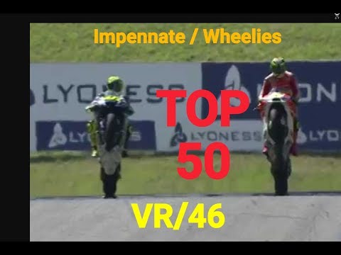 TOP 50 IMPENNATE di Valentino Rossi. Best Wheelies of Valentino Rossi