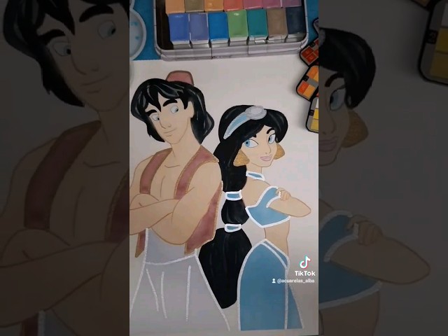 Vídeo relacionado con Acuarela envejecida de Aladdin Jasmine de Disney Sudadera