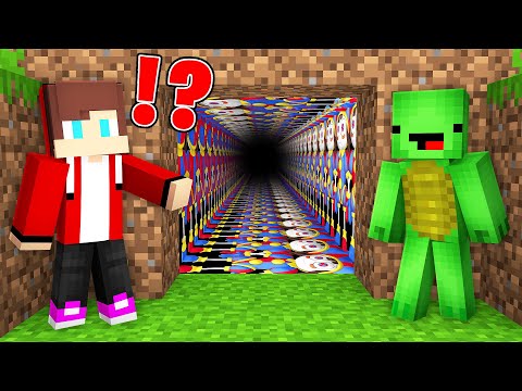 UNBELIEVABLE! JJ and Mikey Discover EPIC POMNI TUNNEL in Minecraft Maizen