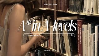 — 𝓐* grades in A Levels ⋆˙⟡ academic excellence only ✮ cynth1a