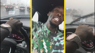 Offset Migos "Almost Crashes Hellcat Racing In The Rain"