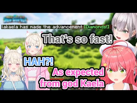 (All POV) Everyone React to Kaela Got Diamond Really Fast in the New Hololive Minecraft Server!!!