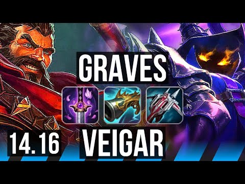 GRAVES vs VEIGAR (MID) | 50k DMG, 19/3/7, Legendary, 500+ games | EUW Diamond | 14.16