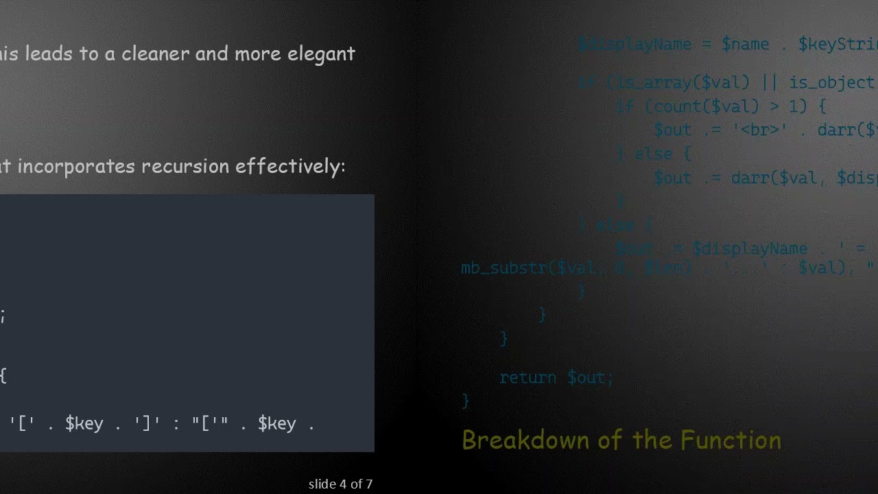 Simplify Your PHP Array Display Function with Recursion