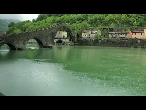 The Serchio River and the Devil's  Bridge in Tuscany