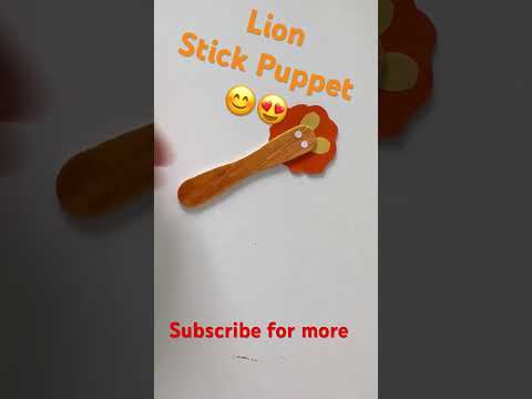 How to make cute Lion Stick Puppet 😍🤩👌#viral #shorts
