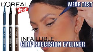 *new* L'OREAL INFALLIBLE GRIP PRECISION LIQUID EYELINER REVIEW + ALL DAY WEAR TEST | MagdalineJanet