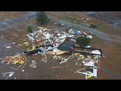 Drone Footage: Extensive Tornado Damage In Sawyerville, Alabama