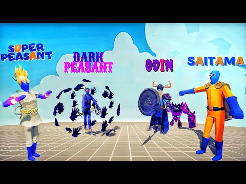 ONE PUNCH MAN vs DARK PEASANT vs ODIN vs SUPER PEASANT - Totally Accurate Battle Simulator TABS