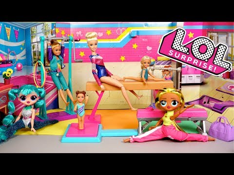 LOL Doll  Family Gymnastics Class Morning Routine with OMG  & Barbie Toys