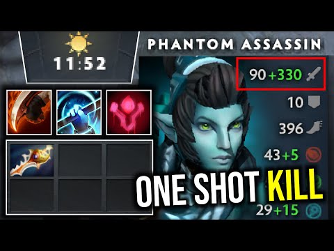 ONE SHOT KILL..!! 11 Min Divine Rapier 1st Item Phantom Assassin by Goodwin 7.24 | Dota 2