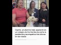"Copito" es un perro que llegó a una escuela de Corrientes y ahora es un alumno más