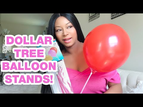 Part of a video titled DOLLAR TREE BALLOON STANDS / DOLLAR TREE ... - YouTube