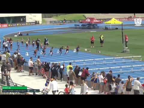 U10 Girls 60m Hurdles Heat 6: 2022 Commonwealth Bank State Combined Events Championships - Saturday
