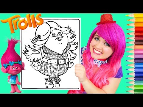 Coloring Trolls Bridget Lady GlitterSparkles Coloring Page Prismacolor Pencils | KiMMi THE CLOWN Video