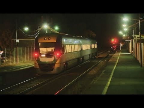 Vline Vlocity Passenger Trains At Night / Little River Station (6/1/2011) - PoathTV Railways
