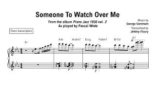 Someone To Watch Over Me for piano solo | Jazz standard transcription