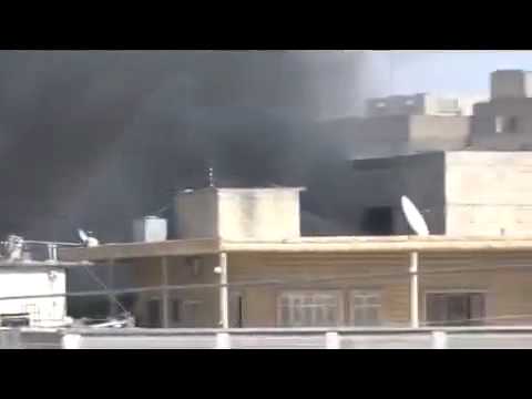 (06-18-12) Ma'arit Nu'man | Idlib |  Homes Burn from Regime Shelling