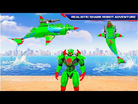 Robot Shark Attack: Transform Robot Shark Games | andoid gameplay