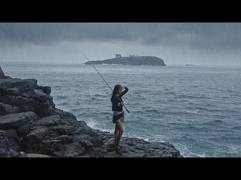 rock fishing in the rainy season