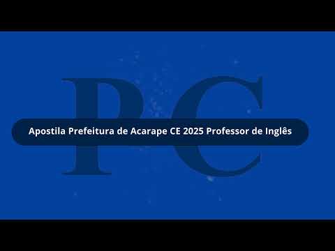 Apostila Prefeitura de Acarape CE 2025 Professor de Inglês