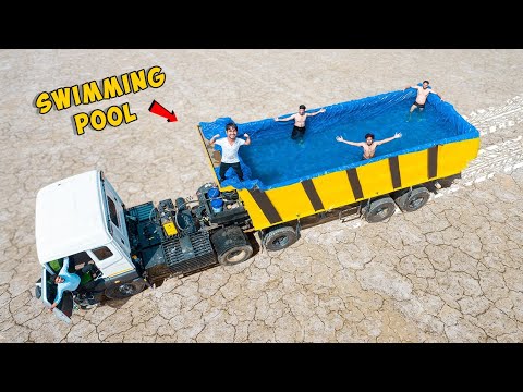 We Made Swimming Pool In A Big Truck - भाई मज्जा आ गया लेकिन मरते मरते बचें 🤐