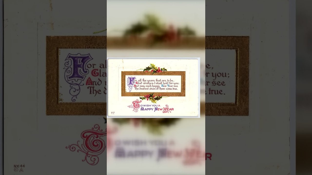 NY44 Publisher, Divided Back New Year Postcard, Janesville WI, 1913 Video